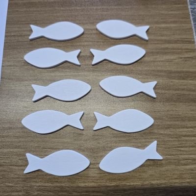 Fische - Holz in weiß - 10 Stück